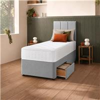 Silentnight Marlow 1000 Mirapocket Single 2 Drawer Divan Bed - Light Grey