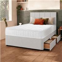 Silentnight Marlow 1000 Mirapocket Small Double 4 Drawer Divan Bed - Light Grey