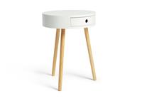 Habitat Otto 1 Drawer Round Bedside Table - White