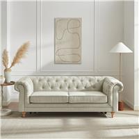 Habitat Chesterfield 2 Seater Fabric Sofa Bed - Natural