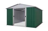 YardMaster Metal Green Apex Garden Shed - 10 x 13ft