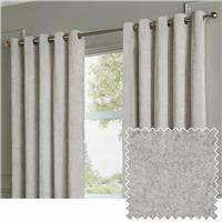Paoletti Lustre Velvet Eyelet Curtains - Silver - 117x137cm