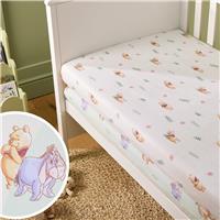 Disney Winnie The Pooh Nursery Cotton Floral Fitted Sheet - Cot bed