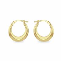 Revere 9ct Gold Bonded Sterling Silver Round Tapered Creole Earrings
