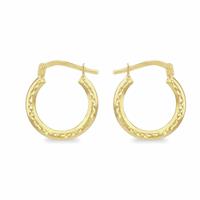 Revere 9ct Gold Bonded Sterling Silver Round Tapered Creole Earrings