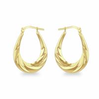 Revere 9ct Gold Bonded Sterling Silver Round Tapered Creole Earrings