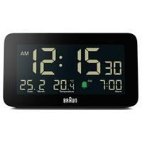 Braun Temperature & Date Digital Alarm Clock - Black