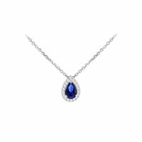 Revere Sterling Silver Blue Cubic Zirconia Pendant Necklace