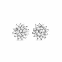Revere 18ct Gold Plated Sterling Silver Cluster Stud Earrings