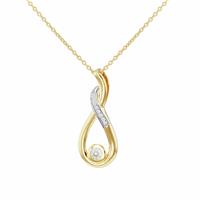 Revere Gold Plated Sterling Silver 0.25ct Diamond Figure 8 Pendant Necklace