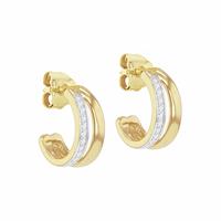 Revere 18ct Gold Plated Sterling Silver Half Hoop Earrings