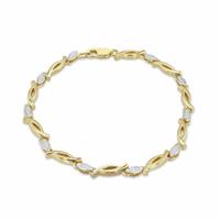 Revere Gold Plated Silver 0.15ct Diamond Hug & Kiss Bracelet