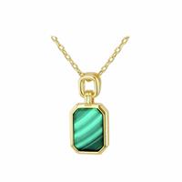 Revere Gold Plated Sterling Silver Malachite Necklace Chain