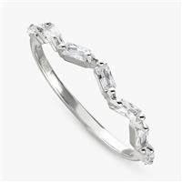 Revere Sterling Silver Baguette Half Eternity Ring - Medium