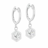 Revere Sterling Silver Hexagon Huggie Earrings