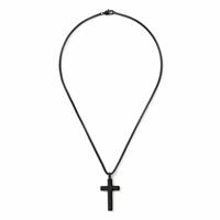 Uncommon Souls Black Tone Cross Pendant Necklace