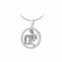 Revere Sterling Silver Aquarius Zodiac Pendant Necklace