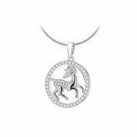 Revere Sterling Silver Capricorn Zodiac Pendant Necklace