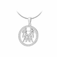 Revere Sterling Silver Gemini Zodiac Pendant Necklace