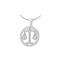 Revere Sterling Silver Libra Zodiac Pendant Necklace