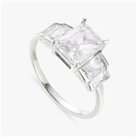 Revere Sterling Silver 5 Stone Radiant Cut Ring - Medium