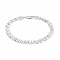 Revere Sterling Silver Diamond Cut Stardust Curb Bracelet