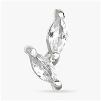 Revere Sterling Silver Marquise Stone Stud Earring