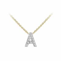 Revere 9ct White & Yellow Gold 0.05ct Diamond Pendant Necklace - A