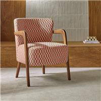 Habitat Yanni ll Jacquard Check Fabric Accent Chair - Rust