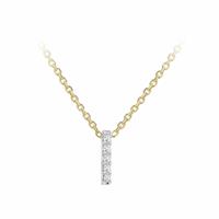 Revere 9ct Yellow Gold 0.03ct Diamond Pendant Necklace With Mini Initial I