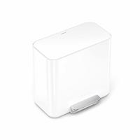 Simplehuman 15 Litre Stainless Steel Mini Recycler Pedal Bin - White