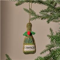 Bayswood Beaded Champagne Hanging Christmas Ornament