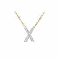 Revere 9ct Yellow Gold 0.05ct Diamond Necklace with Mini Initial X
