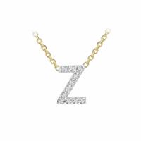 Revere 9ct Yellow Gold 0.06ct Diamond Necklace With Mini Initial Z
