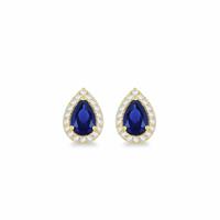 Revere 9ct Yellow Gold Pear Shaped Halo Stud Earrings