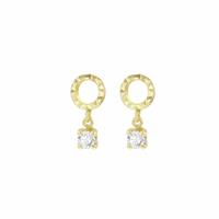 Revere 9ct Yellow Gold Cubic Zirconia Drop Stud Earrings