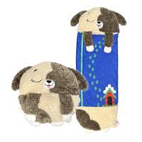 Happy Nappers Brown Dog Medium S4 Sleeping Bag Plush Toy