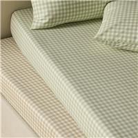Argos Home Gingham Green 2 Pack Fitted Sheet - King size