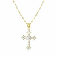 Revere 9ct Yellow Gold Cross Pendant Necklace Chain