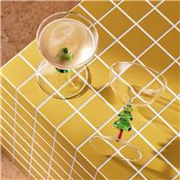 Habitat Christmas Tree Set of 2 Champagne Coupe - Green