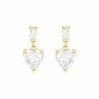 Revere 9ct Yellow Gold Heart Drop Earrings