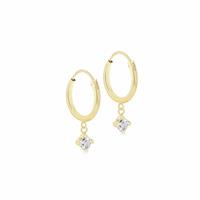 Revere 9ct Yellow Gold Hoop Drop Earrings