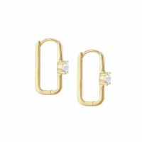 Revere 9ct Yellow Gold Rectangular Hoop Earrings