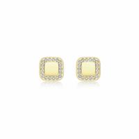 Revere 9ct Yellow Gold Square Stud Earrings
