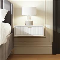 GFW Sienna 1 Drawer Wall Mounted Bedside Table - White