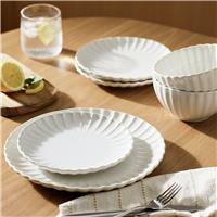 Argos Home 12 Piece Scalloped Edge Fine China Dinner Set - Cream
