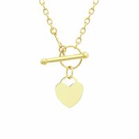 Revere 9ct Yellow Gold Heart And T-Bar Necklace