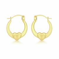 Revere 9ct Yellow Gold Heart Creole Earrings
