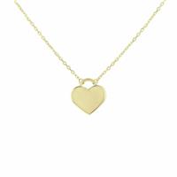 Revere 9ct Yellow Gold Heart Drop Engravable Necklace
