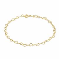 Revere 9ct Yellow Gold Mini Open Heart Bracelet